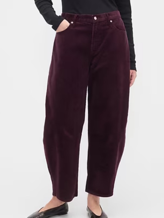 GAP Pants - GAP Corduroy Barrel Pants — Eggplant